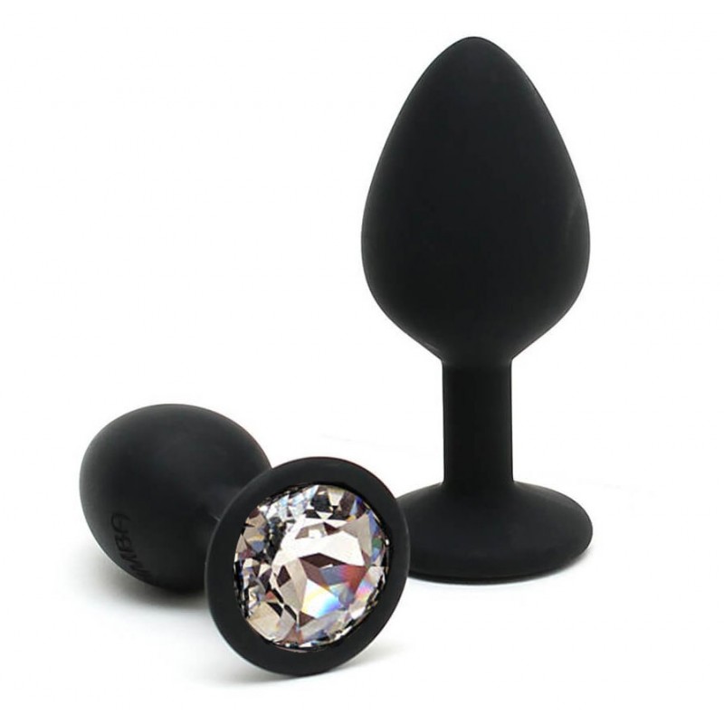 Adora Black Jewel Silicone Butt Plug - Diamond - Large